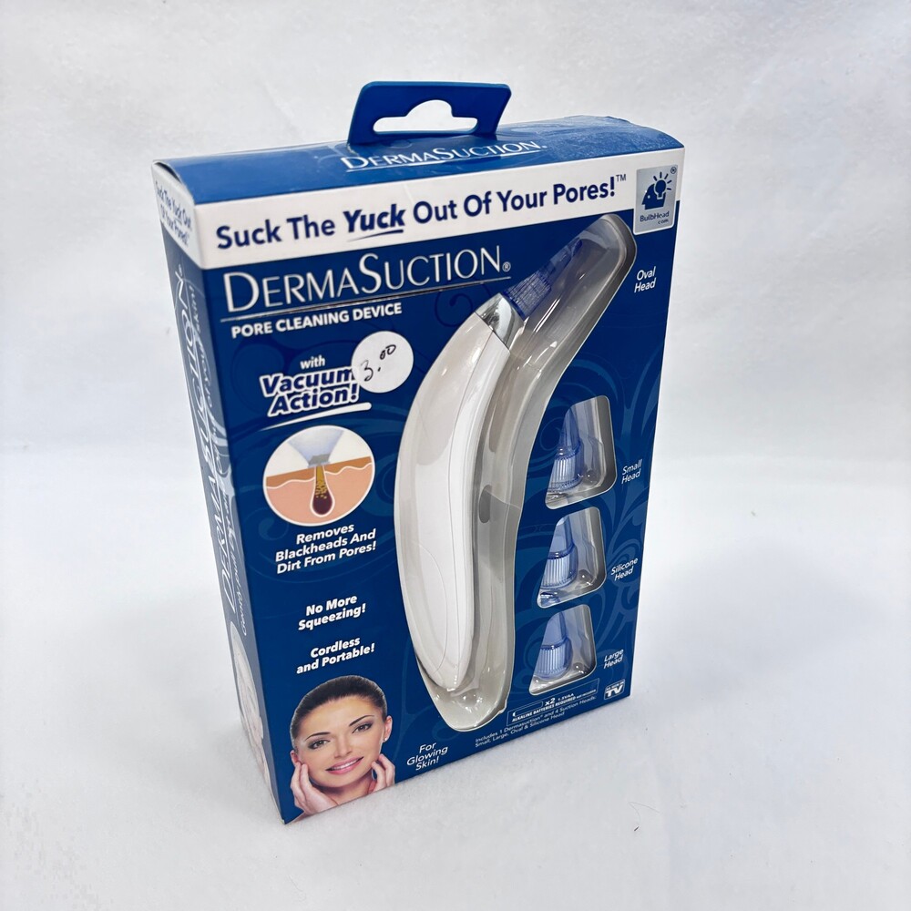 DermaSuction Pore Cleaning Device Vacuum Blackhead Cordless White Skincare Tool